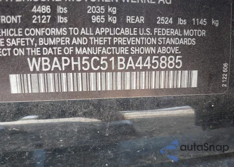 2011 BMW 328I from USA, damaged, VIN WBAPH5C51BA445885